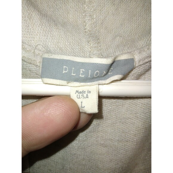 Pleione Anthropologie Cardigan Women Large Cream Open Front Sleeveless Sweater - Picture 4 of 7